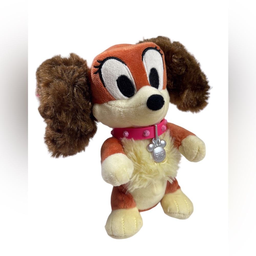6" Disney Fifi Dog Plush Stuffed Toy Disney Store Lady and the Tramp Pink Collar